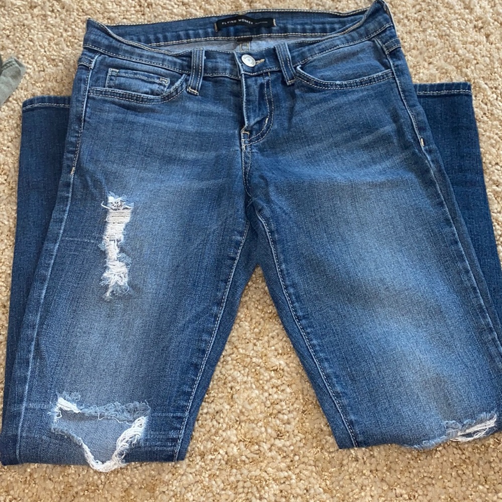 Blue ripped jeans